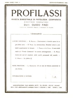 La febbre Q. dalla rivista "Profilassi" 1950