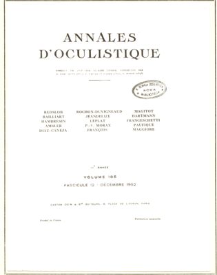 L'Eclairage Fluorescent est-il nocif pour la vision? - "Annales d'oculistique"