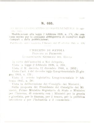 Decreto Legislativo Luogotenenziale 31 agosto 1945