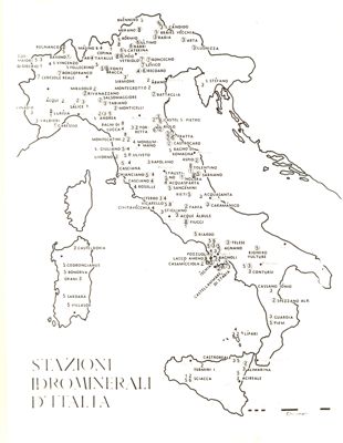 Cartina d'Italia riguardante le Stazioni Idrominerali