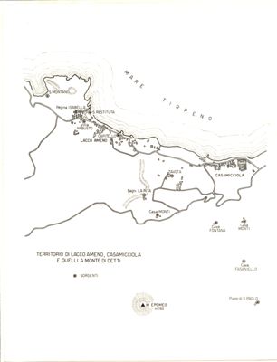 Pianta del Territorio di Lacco Ameno, Casamicciola e quelli a monte di detti con Sorgenti di Acqua.