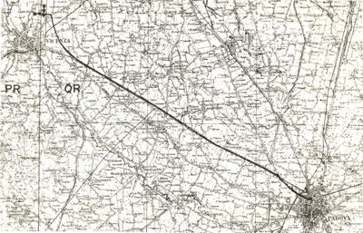 Nuovo acquedotto di Padova con tubi di cemento amianto del diametro interno di mm. 900; lunghezza 30.230 m.