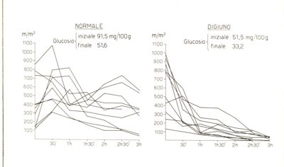 Diagramma riguardante le variazioni dell'area della contrazione dell'intestino di coniglio da Acetilcolina