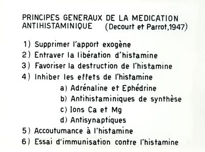 Principi generali della medicazione antistaminica