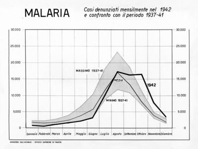 Diagramma riguardante i casi denunciati per Malaria