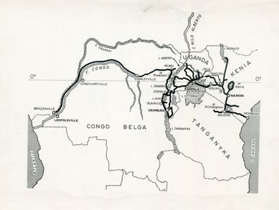 Itinerario del viaggio in Africa Equatoriale del Prof. Marcello Ricci