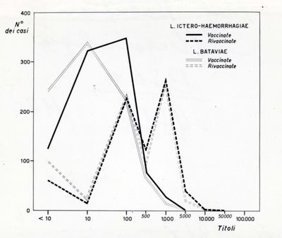 Grafico riguardante la campagna di vaccinazione 1954 - 1955