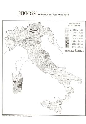 Cartogramma raffigurante la morbosità per Pertosse