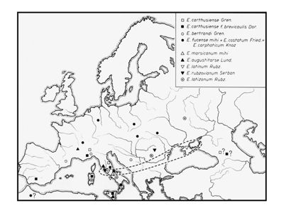 Carta tematica d'Europa per la distribuzione di 9 specie di Prosimulium Sp. (Diptera, SImulidae)