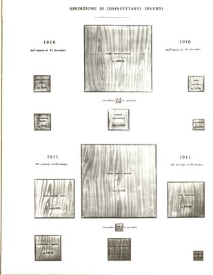 Diagramma raffigurante la spedizione di disinfettanti diversi negli anni 1910 e 1911