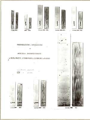 Diagramma riguardante la preparazione e spedizione di miscela disinfettante ecc. negli anni dal 1908 al 1911