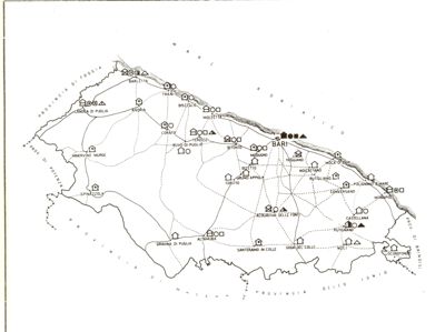 Diagramma raffigurante i posti letto nella provincia di Bari, negli ambienti di cura di pertinenza dello Stato