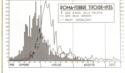Diagramma riguardante i casi di Febbre tifoide a Roma nel 1935
