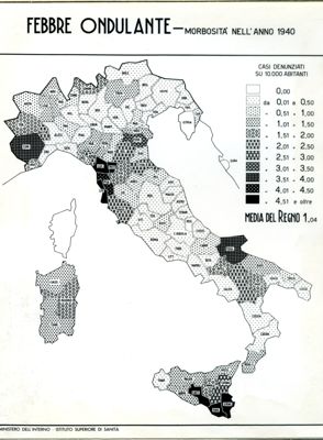 Cartogramma riguardante la morbosità per febbre ondulante