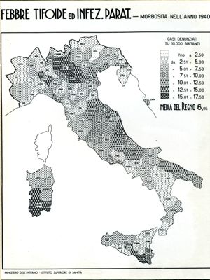 Cartogramma riguardante la morbosità per febbre tifoide ed infezioni paratifiche