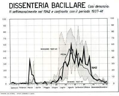 Diagramma riguardante i casi denunciati di dissenteria bacillare