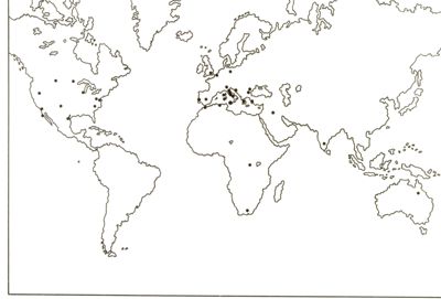 Cartogramma riguardante la distribuzione della Febbre Q nel mondo