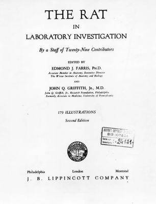 Frontespizio del volume: The Rat in Laboratory Investigation, Sul film segue l'articolo