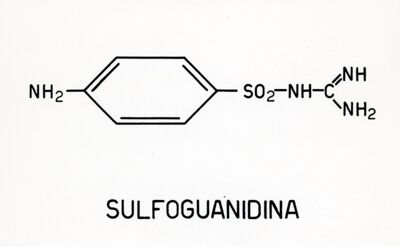 Formule di struttura del prontosil e della sulfanilammide