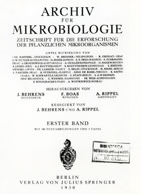 Rivista: Archiv fur Mikrobiologie sul film, segue l'articolo