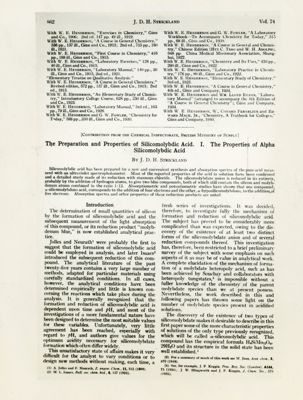 The Preparation and Properties of Silicomolybdic 
Acid I. The Properties of Alpha Silicomolybdic Acid