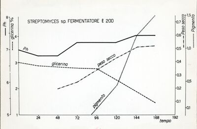 Diagramma sul pigmento di un streptomyces sp.