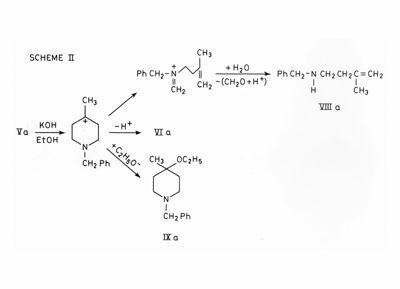 Formule di struttura di molecole organiche e reazioni