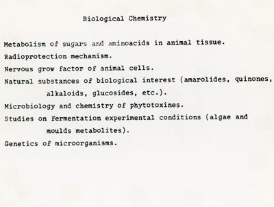 Attività del laboratorio di Chimica Biologica