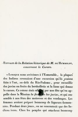 Estratto della Relazione Storica di M. De Humboldt