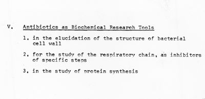 V. Antibiotics as Biochemical Research Tools