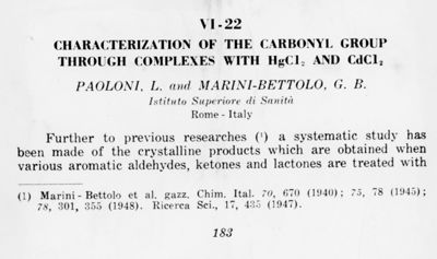 Caratterizzazione del Gruppo di Carbonio attraverso un insieme di cloro e cloruro