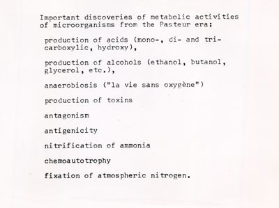 Importanti scoperte sulle attività metaboliche dei microorganismi dai tempi di Pasteur