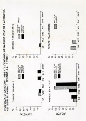 Incidenza di anticorpi inibenti l'emo-agglutinazione contro alcuni arbovirus nei sieri umani e di ovini corredata anche di rappresentazione grafica nella regione Campania