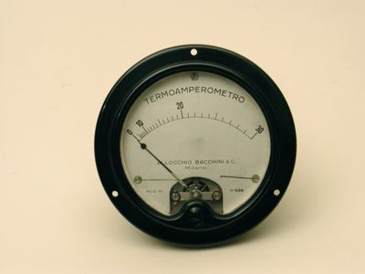Termoamperometro tipo Weston, a termocoppia, da pannello